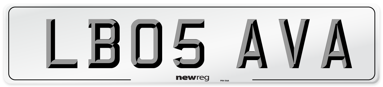 LB05 AVA Number Plate from New Reg